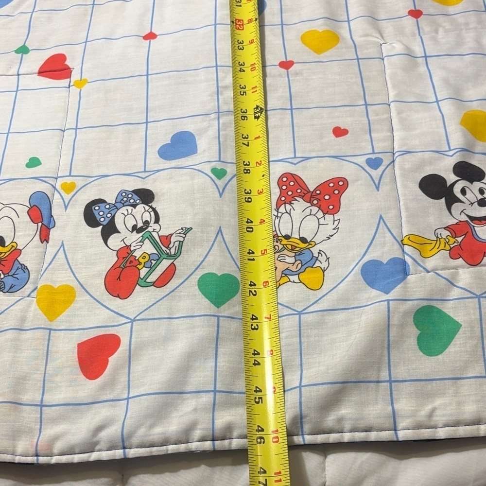 Vintage (1980’s) Disney Quilt with Baby Mickey and Friends - Blue and Multicolor - Picture 3 of 10